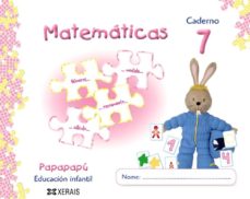 Portada de PAPAPAPU. MATEMATICAS. CADERNO 7 GALICIA- 5 AÑOS