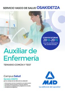 Book's Cover of Auxiliar De Enfermeria De Osakidetza-servicio Vasco De Salud: Temario Comun Y Test