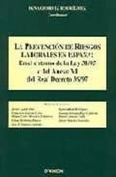 Portada de LA PREVENCION DE RIESGOS LABORALES EN ESPAÑA: EN EL ENTORNO DE LA LEY 31/95 Y DEL ANEXO VI DEL REAL DECRETO 39/97