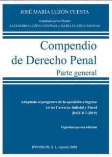 Portada de COMPENDIO (2019) DE DERECHO PENAL PARTE GENERAL