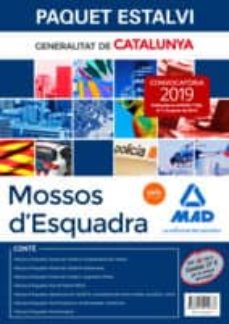 Portada de PAQUET ESTALVI MOSSOS D'ESQUADRA. (INCLOU TEMARIS DE LAMBIT A, B I C; TEST PSICOTÈCNICS, DE PERSONALITAT I L&@8217;ENTREVISTA; TEST DEL TEMARI; PROVES FISIQUES; QUESTIONARI DE LAMBIT D'
