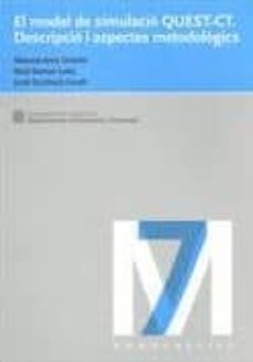 Portada de EL MODEL DE SIMULACIO QUEST-CT: DESCRIPCIO I ASPECTES METODOLOGIC S